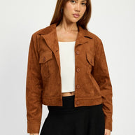 SUDE JACKET WITH POCKETS-Emory Park-[option4]-[option5]-[option6]-[option7]-[option8]-Shop-Boutique-Clothing-for-Women-Online