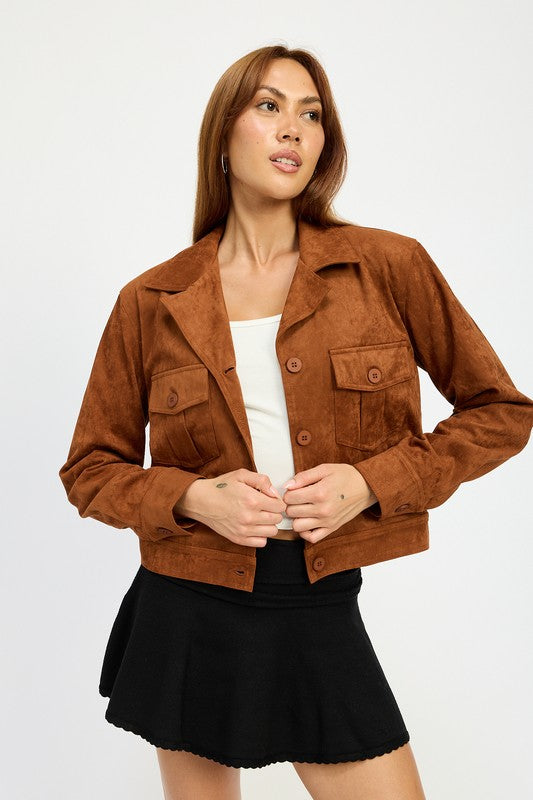 SUDE JACKET WITH POCKETS-Emory Park-[option4]-[option5]-[option6]-[option7]-[option8]-Shop-Boutique-Clothing-for-Women-Online