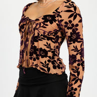 FLORAL PRINT SWEETHEART NECKLINE TOP-Emory Park-[option4]-[option5]-[option6]-[option7]-[option8]-Shop-Boutique-Clothing-for-Women-Online