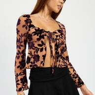 FLORAL PRINT SWEETHEART NECKLINE TOP-Emory Park-[option4]-[option5]-[option6]-[option7]-[option8]-Shop-Boutique-Clothing-for-Women-Online