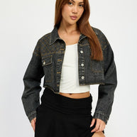 EMBROIDERED DENIM CROP JACKET-Emory Park-VINTAGE BLACK-S-[option4]-[option5]-[option6]-[option7]-[option8]-Shop-Boutique-Clothing-for-Women-Online