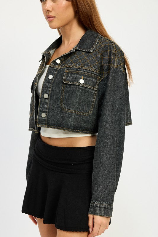 EMBROIDERED DENIM CROP JACKET-Emory Park-[option4]-[option5]-[option6]-[option7]-[option8]-Shop-Boutique-Clothing-for-Women-Online