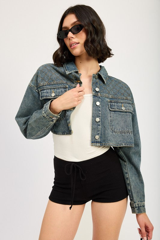 EMBROIDERED DENIM CROP JACKET-Emory Park-[option4]-[option5]-[option6]-[option7]-[option8]-Shop-Boutique-Clothing-for-Women-Online