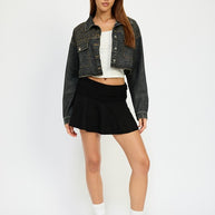 EMBROIDERED DENIM CROP JACKET-Emory Park-[option4]-[option5]-[option6]-[option7]-[option8]-Shop-Boutique-Clothing-for-Women-Online
