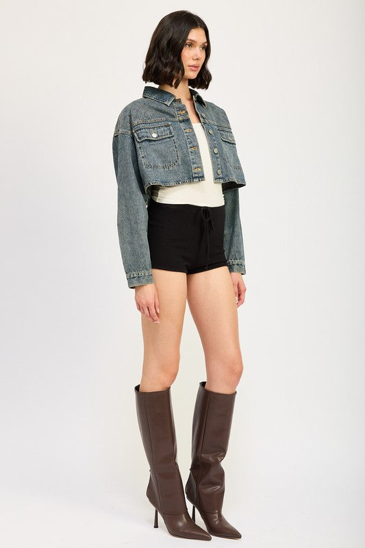 EMBROIDERED DENIM CROP JACKET-Emory Park-[option4]-[option5]-[option6]-[option7]-[option8]-Shop-Boutique-Clothing-for-Women-Online