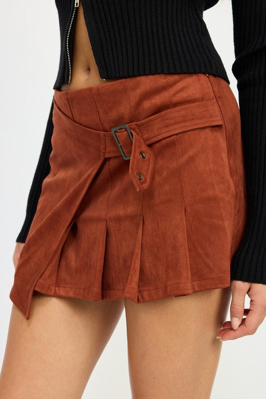 WRAPPED BUCKLE BELT MINI SKIRT-Emory Park-[option4]-[option5]-[option6]-[option7]-[option8]-Shop-Boutique-Clothing-for-Women-Online