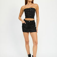 WASHED PRINT TUBE TOP WITH BUTTONS-Emory Park-[option4]-[option5]-[option6]-[option7]-[option8]-Shop-Boutique-Clothing-for-Women-Online