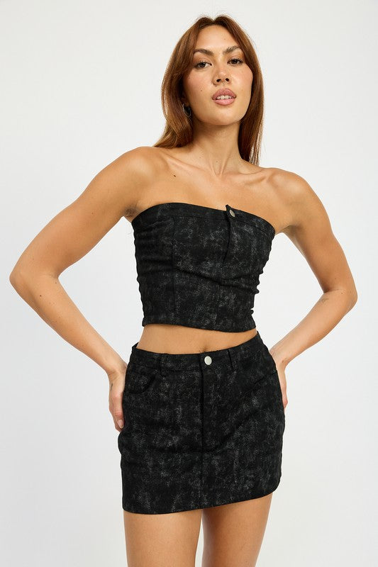 WASHED DENIM PRINT MINI SKIRT-Emory Park-[option4]-[option5]-[option6]-[option7]-[option8]-Shop-Boutique-Clothing-for-Women-Online