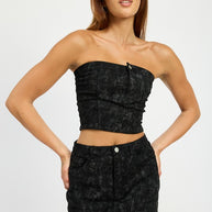 WASHED DENIM PRINT MINI SKIRT-Emory Park-[option4]-[option5]-[option6]-[option7]-[option8]-Shop-Boutique-Clothing-for-Women-Online