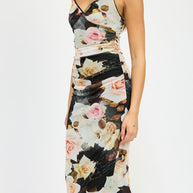 RUCHED MIDI V NECK DRESS-Emory Park-[option4]-[option5]-[option6]-[option7]-[option8]-Shop-Boutique-Clothing-for-Women-Online