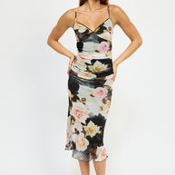 RUCHED MIDI V NECK DRESS-Emory Park-[option4]-[option5]-[option6]-[option7]-[option8]-Shop-Boutique-Clothing-for-Women-Online