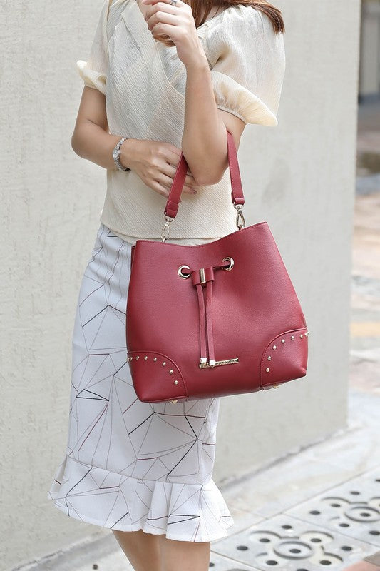 The Solid Bella Bucket by Mia K-MKF Collection by Mia K-[option4]-[option5]-[option6]-[option7]-[option8]-Shop-Boutique-Clothing-for-Women-Online