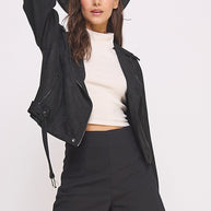 BELTED LONG SLEEVE ZIPPERED SUEDE MOTO JACKET-Jade By Jane-[option4]-[option5]-[option6]-[option7]-[option8]-Shop-Boutique-Clothing-for-Women-Online