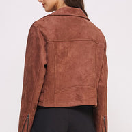 BELTED LONG SLEEVE ZIPPERED SUEDE MOTO JACKET PLUS SIZE-Jade By Jane-[option4]-[option5]-[option6]-[option7]-[option8]-Shop-Boutique-Clothing-for-Women-Online