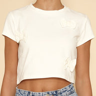 Cropped bow tee-Miss Sparkling-white-S-[option4]-[option5]-[option6]-[option7]-[option8]-Shop-Boutique-Clothing-for-Women-Online