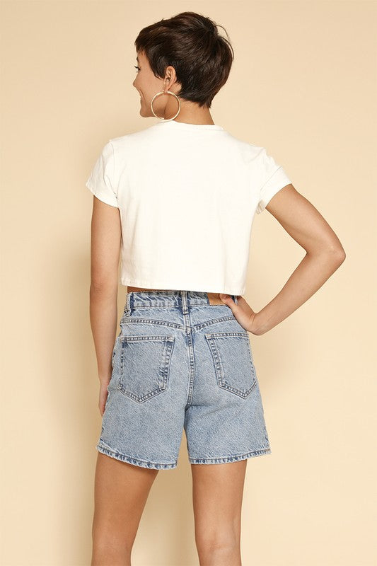 Cropped bow tee-Miss Sparkling-[option4]-[option5]-[option6]-[option7]-[option8]-Shop-Boutique-Clothing-for-Women-Online