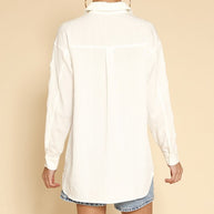 Bow sleeve button down shirt-Miss Sparkling-[option4]-[option5]-[option6]-[option7]-[option8]-Shop-Boutique-Clothing-for-Women-Online