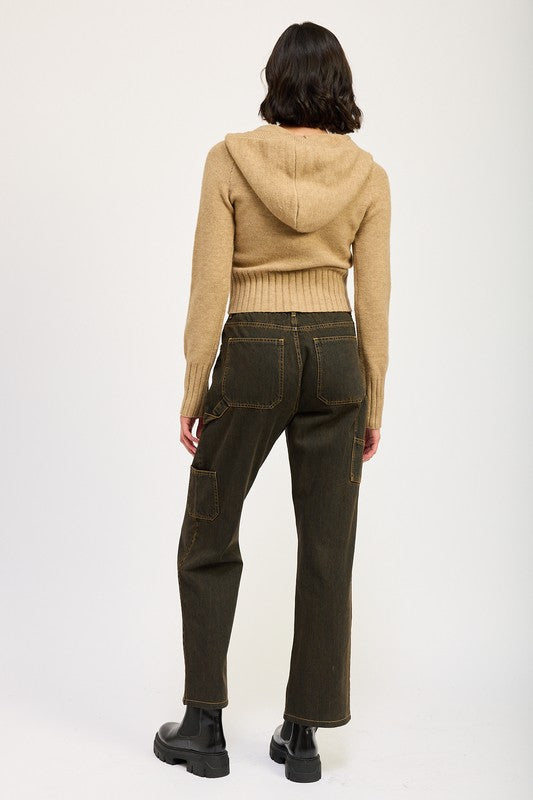 CROPPED HOODIE ZIP UP-Emory Park-[option4]-[option5]-[option6]-[option7]-[option8]-Shop-Boutique-Clothing-for-Women-Online