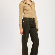 CROPPED HOODIE ZIP UP-Emory Park-[option4]-[option5]-[option6]-[option7]-[option8]-Shop-Boutique-Clothing-for-Women-Online