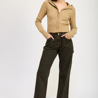 CROPPED HOODIE ZIP UP-Emory Park-[option4]-[option5]-[option6]-[option7]-[option8]-Shop-Boutique-Clothing-for-Women-Online