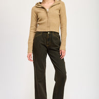 CROPPED HOODIE ZIP UP-Emory Park-[option4]-[option5]-[option6]-[option7]-[option8]-Shop-Boutique-Clothing-for-Women-Online