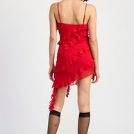 ASYMMETRICAL RUFFLE MINI DRESS-Emory Park-[option4]-[option5]-[option6]-[option7]-[option8]-Shop-Boutique-Clothing-for-Women-Online