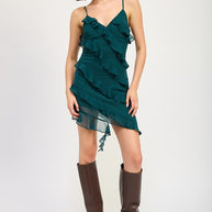 ASYMMETRICAL RUFFLE MINI DRESS-Emory Park-[option4]-[option5]-[option6]-[option7]-[option8]-Shop-Boutique-Clothing-for-Women-Online