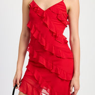 ASYMMETRICAL RUFFLE MINI DRESS-Emory Park-[option4]-[option5]-[option6]-[option7]-[option8]-Shop-Boutique-Clothing-for-Women-Online