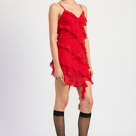 ASYMMETRICAL RUFFLE MINI DRESS-Emory Park-[option4]-[option5]-[option6]-[option7]-[option8]-Shop-Boutique-Clothing-for-Women-Online