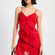 ASYMMETRICAL RUFFLE MINI DRESS-Emory Park-[option4]-[option5]-[option6]-[option7]-[option8]-Shop-Boutique-Clothing-for-Women-Online