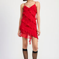 ASYMMETRICAL RUFFLE MINI DRESS-Emory Park-[option4]-[option5]-[option6]-[option7]-[option8]-Shop-Boutique-Clothing-for-Women-Online