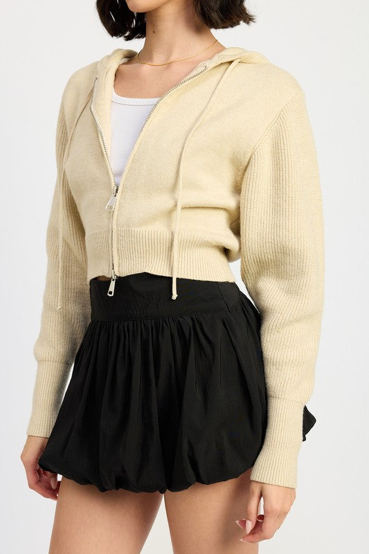 CROPPED HOODIE ZIP UP-Emory Park-[option4]-[option5]-[option6]-[option7]-[option8]-Shop-Boutique-Clothing-for-Women-Online