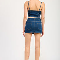 LACE UP MINI DENIM SKIRT-Emory Park-[option4]-[option5]-[option6]-[option7]-[option8]-Shop-Boutique-Clothing-for-Women-Online