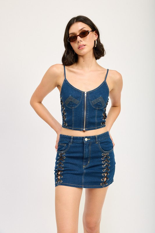 ZIP UP DENIM CORSET TOP-Emory Park-DARK DENIM-S-[option4]-[option5]-[option6]-[option7]-[option8]-Shop-Boutique-Clothing-for-Women-Online