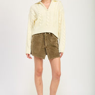 CABLE KNIT SWEATER WITH HALF ZIP-Emory Park-[option4]-[option5]-[option6]-[option7]-[option8]-Shop-Boutique-Clothing-for-Women-Online