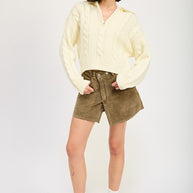 CABLE KNIT SWEATER WITH HALF ZIP-Emory Park-[option4]-[option5]-[option6]-[option7]-[option8]-Shop-Boutique-Clothing-for-Women-Online