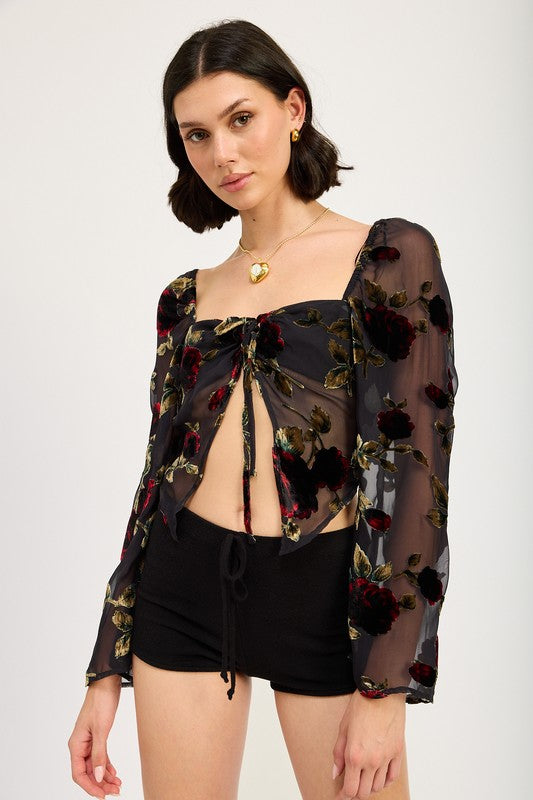FLORAL FLYAWAY SLEEVE TOP-Emory Park-[option4]-[option5]-[option6]-[option7]-[option8]-Shop-Boutique-Clothing-for-Women-Online