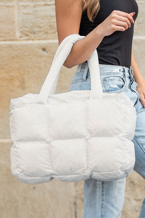 Daphne Puffer Tote - 6 colors-Aili's Corner-White-OneSize-[option4]-[option5]-[option6]-[option7]-[option8]-Shop-Boutique-Clothing-for-Women-Online