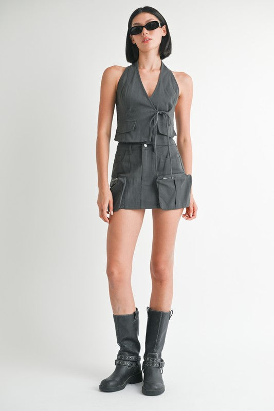 EXPOSED CARGO POCKET MINI SKIRT-Emory Park-[option4]-[option5]-[option6]-[option7]-[option8]-Shop-Boutique-Clothing-for-Women-Online