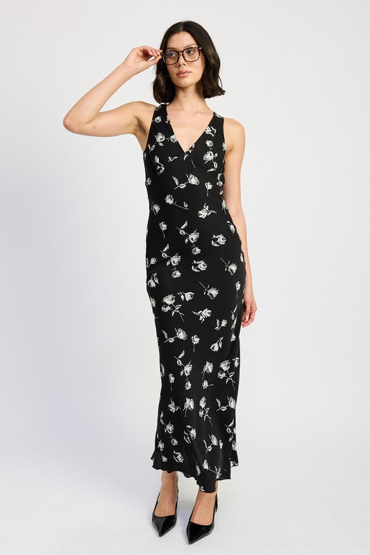 FLORAL V NECK MAXI DRESS-Emory Park-[option4]-[option5]-[option6]-[option7]-[option8]-Shop-Boutique-Clothing-for-Women-Online