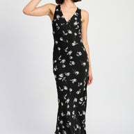 FLORAL V NECK MAXI DRESS-Emory Park-[option4]-[option5]-[option6]-[option7]-[option8]-Shop-Boutique-Clothing-for-Women-Online