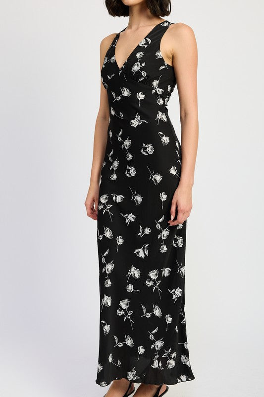 FLORAL V NECK MAXI DRESS-Emory Park-[option4]-[option5]-[option6]-[option7]-[option8]-Shop-Boutique-Clothing-for-Women-Online