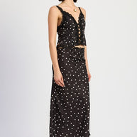 SATIN MIDI SKIRT WITH LACE TRIM-Emory Park-BLACK POLKA-S-[option4]-[option5]-[option6]-[option7]-[option8]-Shop-Boutique-Clothing-for-Women-Online