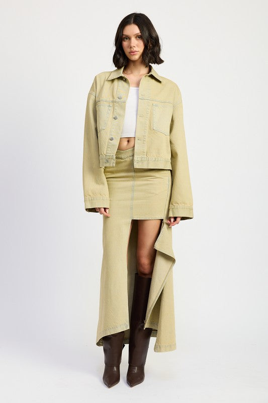 V-WAISTLINE DRAPED MAXI SKIRT WITH SLIT DETAIIL-Emory Park-LIGHT SAND DENIM-S-[option4]-[option5]-[option6]-[option7]-[option8]-Shop-Boutique-Clothing-for-Women-Online