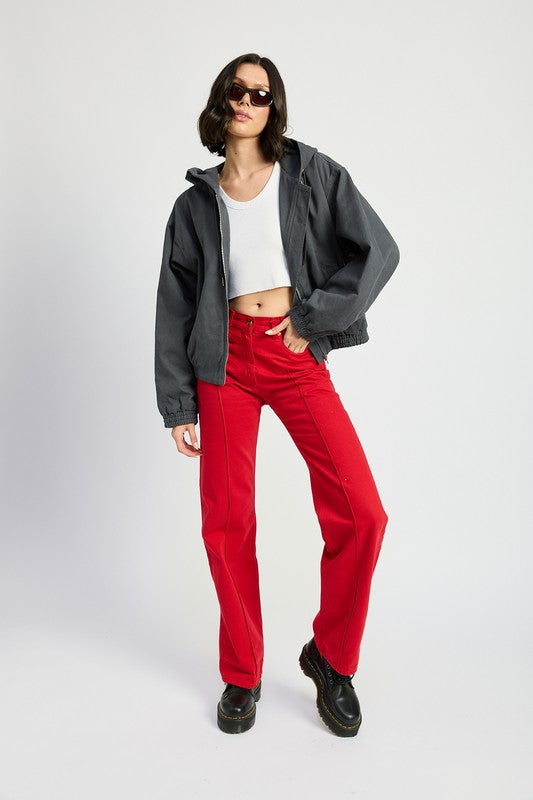 VINTAGE WASHED DENIM ZIP UP HOODIE-Emory Park-[option4]-[option5]-[option6]-[option7]-[option8]-Shop-Boutique-Clothing-for-Women-Online