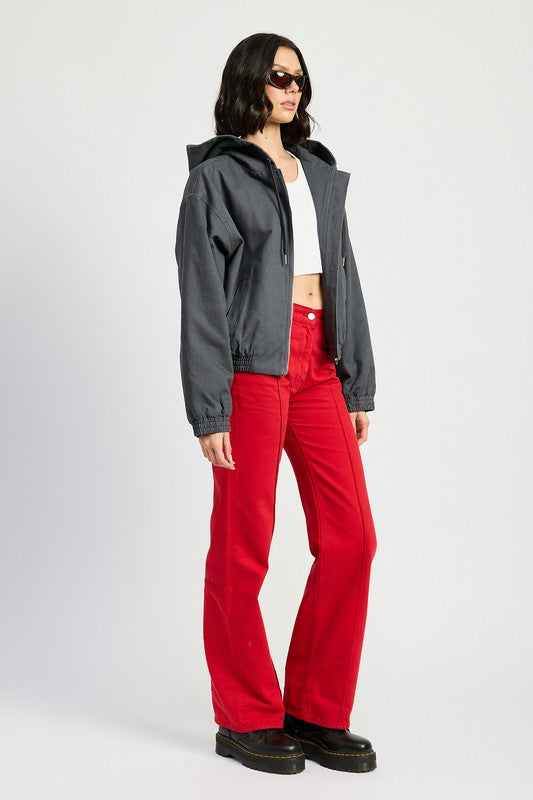 VINTAGE WASHED DENIM ZIP UP HOODIE-Emory Park-[option4]-[option5]-[option6]-[option7]-[option8]-Shop-Boutique-Clothing-for-Women-Online