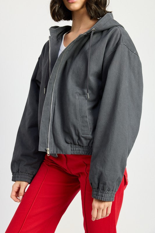 VINTAGE WASHED DENIM ZIP UP HOODIE-Emory Park-[option4]-[option5]-[option6]-[option7]-[option8]-Shop-Boutique-Clothing-for-Women-Online