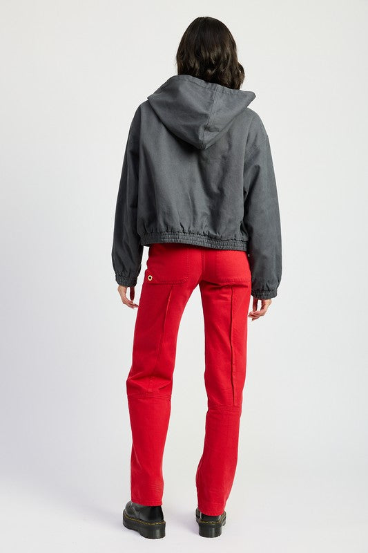 VINTAGE WASHED DENIM ZIP UP HOODIE-Emory Park-[option4]-[option5]-[option6]-[option7]-[option8]-Shop-Boutique-Clothing-for-Women-Online