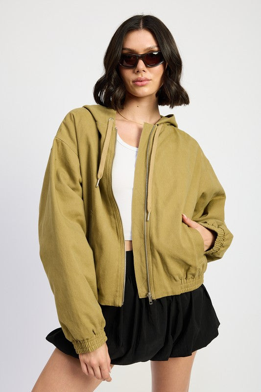 VINTAGE WASHED DENIM ZIP UP HOODIE-Emory Park-KHAKI-S-[option4]-[option5]-[option6]-[option7]-[option8]-Shop-Boutique-Clothing-for-Women-Online