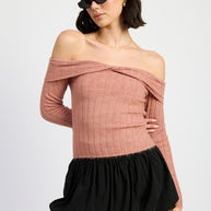 OFF SHOULDER SWEATER TOP-Emory Park-[option4]-[option5]-[option6]-[option7]-[option8]-Shop-Boutique-Clothing-for-Women-Online